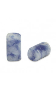 Tube natural stone bead 6x3mm Sodalite and Microcline Blue-White